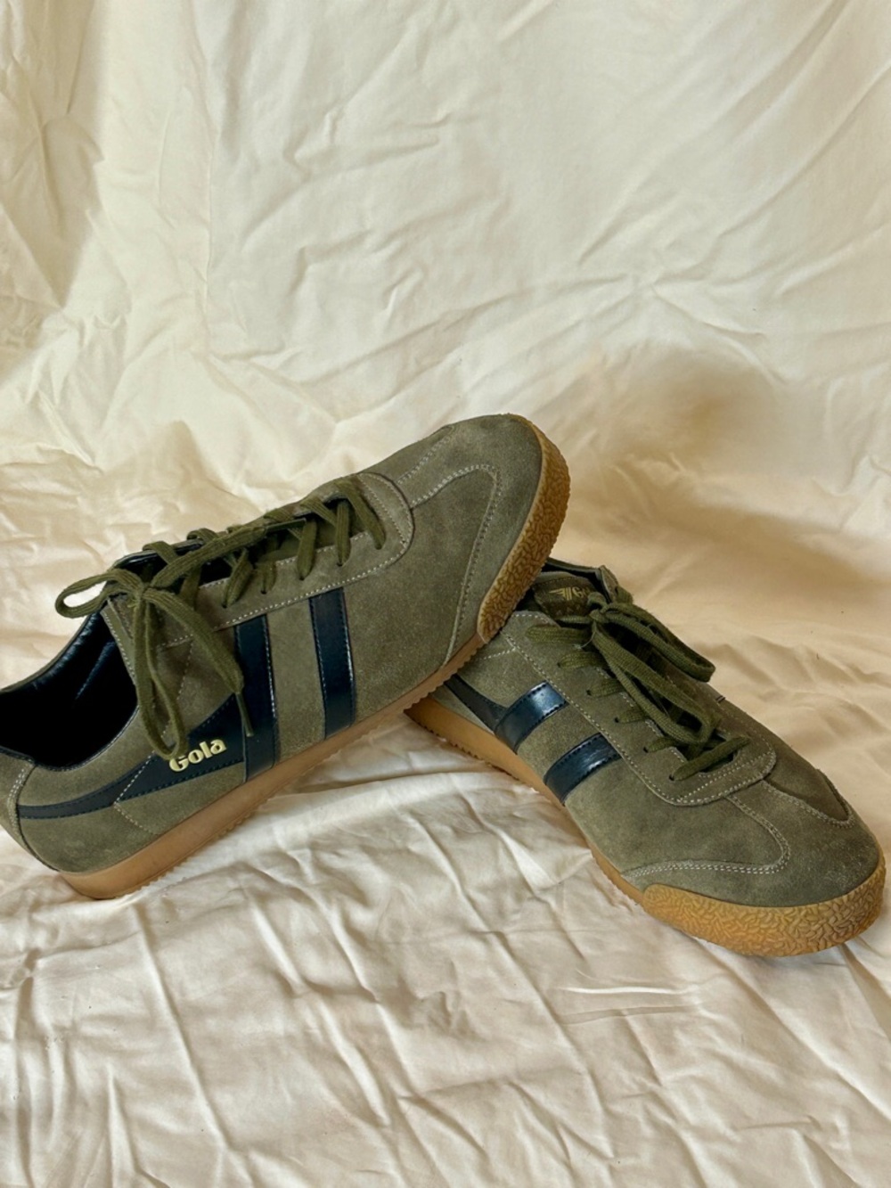 Gola Harrier Suede Men's Olive Athletic Sneakers  12  CMA192